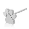 Maya Brenner Women's Silver Charm Stud - 14k White Gold - Paw In Metallic