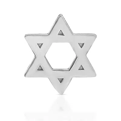 Maya Brenner Women's Silver Charm Stud - 14k White Gold - Star Of David