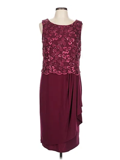 Maya Brooke Cocktail Dress In Burgundy