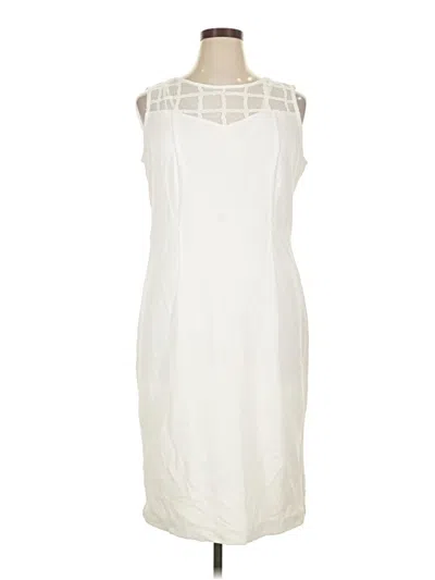 Pre-owned Maya Brooke Cocktail Dress In White