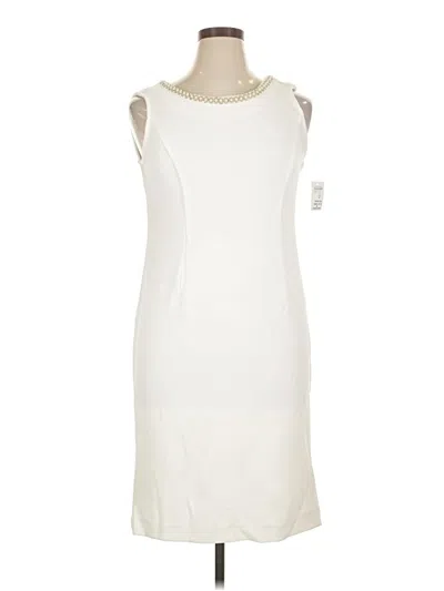 Pre-owned Maya Brooke Cocktail Dress In White