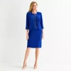 Maya Brooke Womens Applique Jacket Dress In Blue