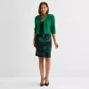 Maya Brooke Womens Floral Jacket Dress In Green
