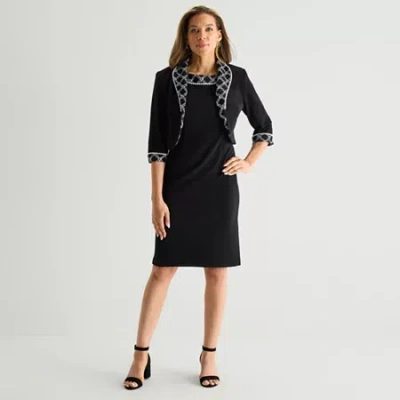 Maya Brooke Womens Jacket Dress In Black