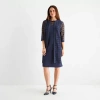 Maya Brooke Womens Windowpane Jacket Dress In Blue