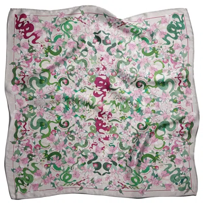 Mayamana Women's Pink / Purple / Green Fuck The Patriarchy Mulberry Silk Scarf In Multi