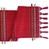 Mayan Hands Handwoven Table Runner In Red