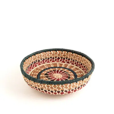 Mayan Hands Pinwheel Pine Needle Basket In Sand