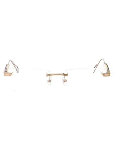 Maybach Eyewear Champagne Gold - Chocolate/cream Marbled Titanium Glasses In Multi