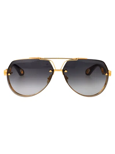 Maybach Eyewear Gold Black Wood + Platinum Sunglasses In Multi