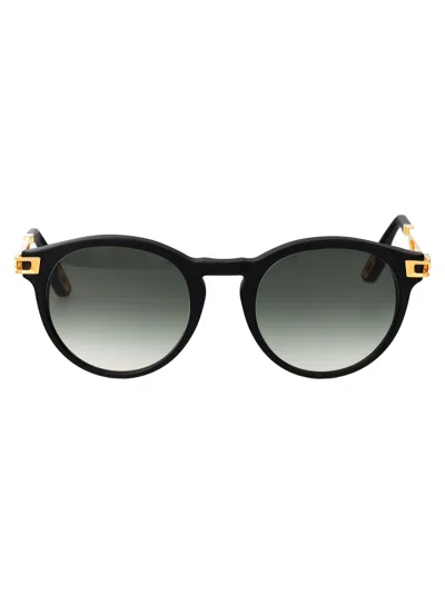 MAYBACH EYEWEAR MAYBACH EYEWEAR MATTE BLACK GOLD ACETATE+TITANIUM SUNGLASSES