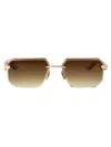 Maybach Eyewear Mellow Gold - Dark Purple Madrone/bubinga/golden Madrone Titanium Sunglasses In Brown