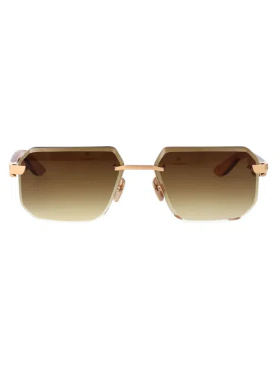 Maybach Eyewear Mellow Gold - Dark Purple Madrone/bubinga/golden Madrone Titanium Sunglasses In Brown