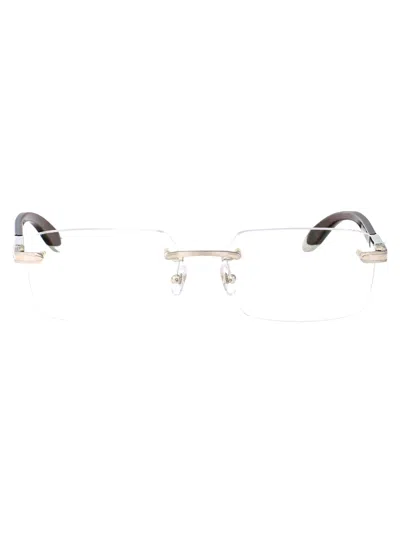 Maybach Eyewear Palladium Plated - Lapis Blue/ebony/walnut Burr Titanium Glasses In White