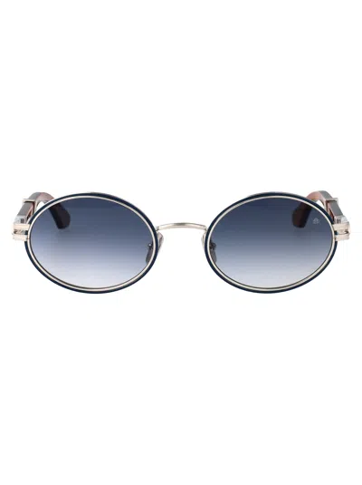 MAYBACH EYEWEAR MAYBACH EYEWEAR PALLADIUM PLATED BLUE TITANIUM SUNGLASSES