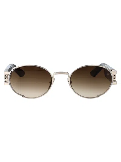 Maybach Eyewear Silver Brown Titanium Sunglasses In Gold