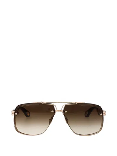 Maybach Eyewear The King Ii Browline Sunglasses In Gold