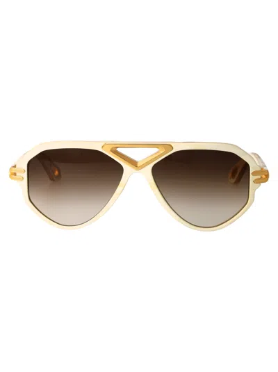 Maybach Eyewear White Gold Titanium+horn Sunglasses
