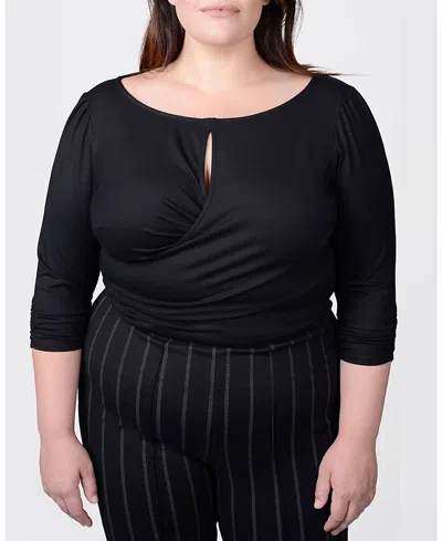 MAYES NYC TAMARA KEYHOLE WRAP TOP