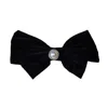 Mayfair Pearls Women's Gold / Black / White Velvet Pearl Petite Bow Clip Hair Accessory In Multi