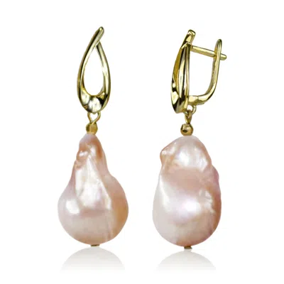 Mayfair Pearls Women's Pink / Purple / Yellow Pink Baroque Pearl With Gold Twist Clasp In Multi
