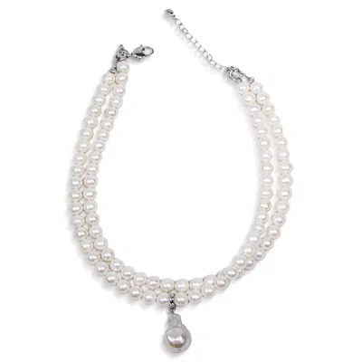 Mayfair Pearls Women's White / Silver The Duchess Strand: Double Pearl Collar With Baroque
