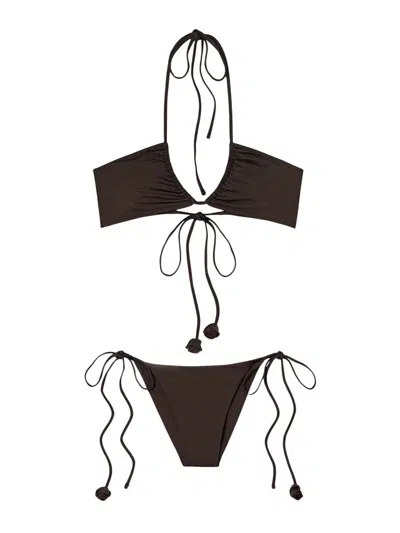 Maygel Coronel 'arazo' Two-piece Swimsuit In Brown