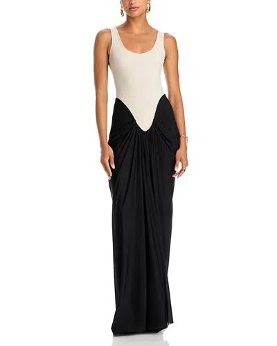 Maygel Coronel Aria Color Blocked Dress In Antique-basalto