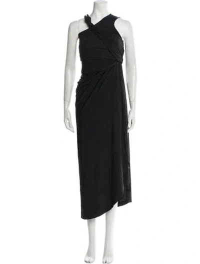 Pre-owned Maygel Coronel Asymmetrical Long Dress In Black