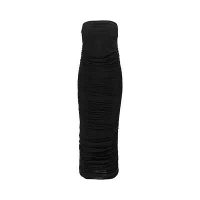 Maygel Coronel 'avra' Draped Long Skirt In Black