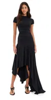 Maygel Coronel Cardozo Ruched Asymmetric Stretch-jersey Dress In Black