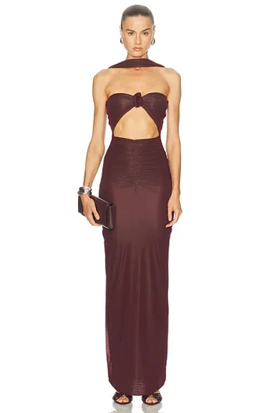 Maygel Coronel Catedral Dress In Burgundy