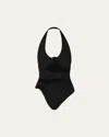 Maygel Coronel Cipria Halter One-piece Swimsuit In Black