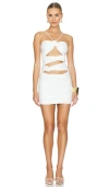 Maygel Coronel Coari Halter Mini Dress In Off White In 米白