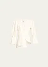 Maygel Coronel Colon Statement-sleeve Two-piece Swimsuit In Off White