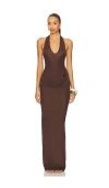 Maygel Coronel Semi-transparent Conto Maxi Dress
