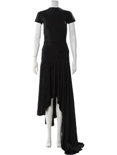 Pre-owned Maygel Coronel Crew Neck Long Dress W/ Tags In Black