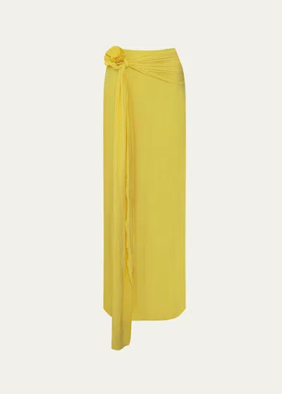 Maygel Coronel Crisol Draped Maxi Skirt In Mimosa