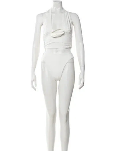 Pre-owned Maygel Coronel Cutout Accent Bikini In Neutral
