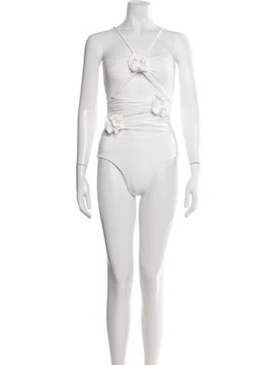 Pre-owned Maygel Coronel Cutout Accent One-piece In White