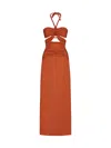 Maygel Coronel Migramah Long Dress In Orange Ochre