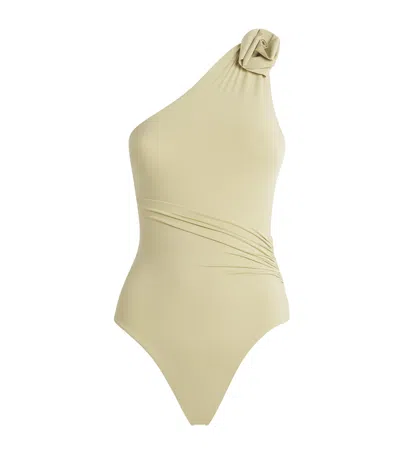 Maygel Coronel Ecos One-shoulder Swimsuit In Neutral