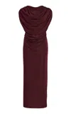Maygel Coronel Exclusive Almara Ruched Chiffon Set In Burgundy