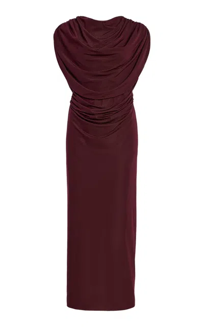 Maygel Coronel Exclusive Almara Ruched Chiffon Set In Burgundy