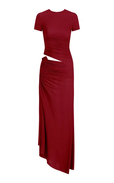 Maygel Coronel Exclusive Celeste Jersey Maxi Dress In Red