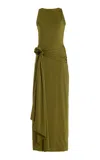 Maygel Coronel Exclusive Tirso Cutout Jersey Maxi Dress In Green
