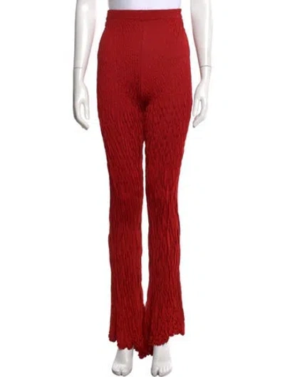 Pre-owned Maygel Coronel Flared Pants In Red