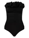 Maygel Coronel Granita Ruffled-trim Swimsuit In Black
