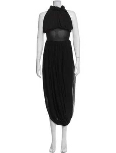 Pre-owned Maygel Coronel Halterneck Long Dress W/ Tags In Blue