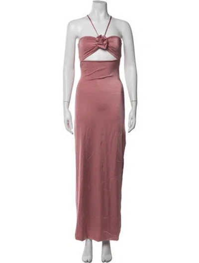 Pre-owned Maygel Coronel Halterneck Long Dress W/ Tags In Pink